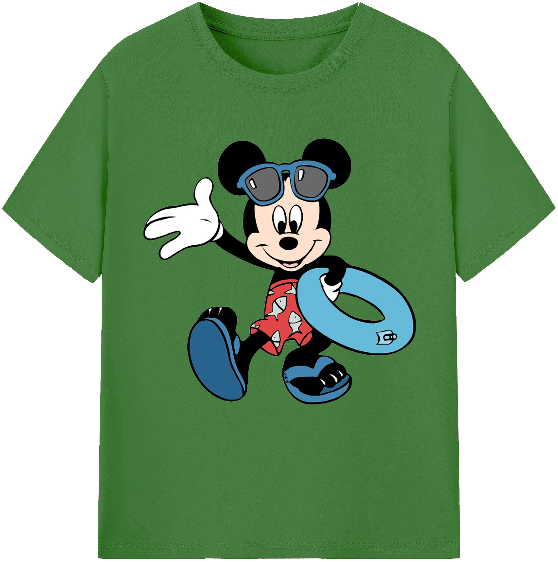 （画像用） ミッキーマウス Mickey Mouse レディースカジュアルプリントTシャツ（綿100％）